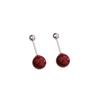 Hotan Jade Ear Nail Screw Brincos Novo Chinês Antigo Temperamento Redondo Cor Ágata Osso de Orelha Unha Explosões de Verão