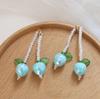 Cuentas de mijo de belleza de hada suave, cuentas de cristal tejidas con alambre de cobre envuelto, regalo para novias, accesorios de joyería creativos hechos a mano.