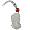 Pingente Pixiu de Jade Hetian para Homens e Mulheres, Pingente Pequeno Pixiu de Jade Verde e Branco Overlord, Pingente de Jade, Pingente de Jade