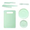 Venta al por mayor Spot Cuchillo de plástico de cocina para jardín de infantes Plato de frutas Cuchillo de frutas Cuchillo y tenedor para suplementos alimenticios Herramientas Juego de cuchillos para cortar verduras para bebés
