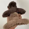 Coreano Outono e Inverno Novo Clipe Peludo Grande Quente Voltar Cabeça Disco Hairpin Imitação Coelho Cabelo Grab Shark Clip para Mulheres