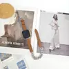 Para Pulseira Apple Watch Novo Estilo Corrente de Jeans Círculo Duplo Pulseira Smart applewatch10/9/8 para Mulheres