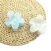 Pinza para el pelo grande de flor de plumeria para mujeres con cabello grueso, estilo dulce simple y elegante, pinza de tiburón, accesorio floral para el cabello