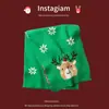 Bufanda tejida para mujer regalo de Navidad copo de nieve rojo cervatillo otoño e invierno nuevo cálido bufanda chal bordado coreano