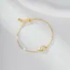 Pulseira Fita de Möbius para Mulheres, Prata de Lei S925, Design de Nicho Estilo Ins, Joia de Pulseira com Pérolas, Presente para Namorada