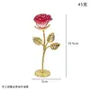 Rosa de Cristal Criativa para Escritório, Rosa de Dia dos Namorados, Arranjo de Flores Personalizável, Conjunto de Lembrancinhas de Casamento