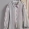 Camisa de Manga Larga Casual a Rayas de Gasa Burbuja para Hombre Estilo Coreano Suelta Comercio Exterior Tallas Grandes Sensación de Alta Gama No Planchar