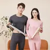 Nuevo traje de ropa interior térmica de terciopelo 2023 para hombre y mujer, traje cálido engrosado, ropa interior térmica autocalentable