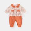 Macacão de bebê outono novo pequeno floral roupas de bebê menina roupas de recém-nascido fivela frontal roupas de bebê