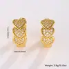 Suministro Exclusivo Transfronterizo de Aros Corazón de Zirconio Microincrustado, Aretes de Clip Pequeños, Estilo de Moda Japonés y Coreano, Aretes con Forma de Corazón, Accesorios de Oreja Estilo Verano