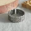 Anillo europeo y americano de plata tailandesa estilo antiguo retro con patrón de hierba Tang para mujer, anillo tejido de nicho, anillo moderno para hombre personalizado creativo y chic