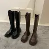 Colección Primavera y Otoño 2026: Botas altas para mujeres menudas, zapatos de mujer estilo británico, botas de montar forradas para invierno de media pantorrilla y pantorrilla alta para mujeres