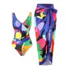 Bikini de una pieza europeo y americano 2025 Transfronterizo Lazada Falda de gasa estampada con protección solar Cubretraje de playa Traje de baño para vacaciones en aguas termales