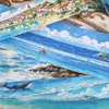 Cinta de Historia Retro: Cartas de la Serie Costa, Pegatinas Decorativas Reutilizables Escénicas para DIY en Diarios, 6 Diseños