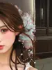 Atmósfera Super de Hada, Pasador de Flor Rosa Puro y Deseable, Accesorio para el Cabello con Borla de Flor Fresca para Permanente, Nuevo Adorno para el Cabello Elegante Estilo Chino Hanfu