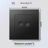 Hong Kong y Macao Enchufe USB Británico 13A con Enchufe de Carga Rápida Tipo-C Interruptor de Luz Estándar Británico Panel de Plástico Negro