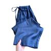Pantalones Casuales Azules de Pierna Ancha de Alta Gama Súper Elegantes para Mujer, Nuevos Pantalones Largos Casuales de Verano Versátiles Sueltos Adelgazantes