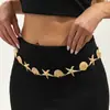 Corrente de Corpo Estrela Martelada Estilo Ins Transfronteiriça Europeia e Americana Metal Boêmio Concha de Vieiras Decorativa Versátil Corrente de Cintura