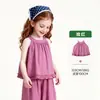 Roupas Infantis Amira 2026 Verão Novo Conjunto de Calça Infantil com Blusa de Gola Redonda Calça Longa Solta Casual Conjunto de Duas Peças