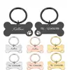 Moda Transfronteriza Acero Inoxidable Mascota Metal Tarjeta de Identidad Anti-pérdida Etiquetado para Perros Acero Titanio Colgante Colgante Marca Militar Grabado Etiquetado para Perros
