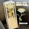 Festival Qixi Folha de Ouro Iridescente Rosa Céu Estrelado Colorido Dourado Flor Artificial Eterna Romântica Dia dos Namorados Aniversário Presente Decoração