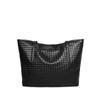 Bolso de Hombro de una Pieza para Mujer, Envío Directo, Gran Capacidad, Color Sólido, Tejido, Bolso Tote Simple, Bolso de Mano al por Mayor, Se Puede Estampar, Portátil a Mano