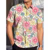 Camisa hawaiana casual de manga corta para hombre, retro, floral, con estampado digital 3D, superventas de verano transfronterizo