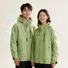 Chaqueta 3 en 1 Luotuo para mujer, conjunto de dos piezas para hombre impermeable y cálido para trabajo al aire libre, personalizable con logo