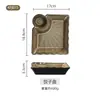 Estilo japonés horno vintage café Oro Cerámica creativa simple de alta gama lujo ligero Taza Bol plato plato vajilla conjunto combinado