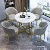 Mesa y Sillas de Negociación de Lujo Ligero para Cafeterías y Tiendas de Té con Leche, Mesas de Ocio para Recibir Invitados, Mesas Redondas Pequeñas Convenientes para Recepción y Oficina