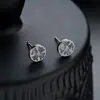Pendientes de Racimo Completamente Diamantados de Nuevo Estilo Transfronterizos para Hombres, Modernos y Versátiles, Pendientes de Flor de Iris de Alta Gama en Forma de Cruz para Mujeres