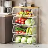 Estante de Almacenamiento de Cocina Cesta para Frutas y Verduras Sala de Estar Estante de Almacenamiento para Juguetes y Snacks Carrito Pequeño Multifuncional de Pie para el Hogar