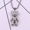 Aço titânio não-desbotamento corrente móvel completo Diamond Bear colar feminino ins moda quente quente menina hip hop acessórios de corrente