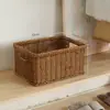 Cesta Grande de Armazenamento Rattan Trançado Armário de Banheiro Cesta de Armazenamento Armazenamento de Roupas Sala de Estar Cesta Organizadora Cesta de Brinquedos
