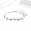 Pulseira de Trevo de Quatro Folhas com Moissanita Prata de Lei S925 Pulseira de Diamante Sintético Versátil Estilo K Fabricante de Joias de Moissanita