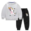 Ropa infantil transfronteriza nueva de primavera y otoño suéter para niños pantalones traje de dos piezas color liso bebé algodón manga larga