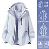 Chaqueta de Polar para Exteriores para Hombre, Estilo Montaña Conjunto Desmontable de Dos Piezas Tres en Uno, Cortavientos, Impermeable, Cálida, Ropa de Montañismo Personalizada