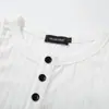 Chaleco de Verano para Hombre, Camiseta sin Mangas Deportiva Casual de Punto Acanalado Color Sólido, Cuello Redondo con Cierre de Media Botonadura