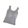 Nuevo chaleco de algodón puro con cuello en U y hombros anchos para mujer, ropa interior con almohadilla para el pecho, sujetador, prenda interior de una pieza, prenda exterior, top básico para mujer