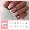 Unhas Manicure Francesas Empilhadas com Diamante de Comércio Exterior, Unhas Usáveis com Glitter Prateado Degradê, Adesivos de Unhas Postiças Sexy Europeus e Americanos