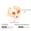 Anillo de Acero Inoxidable Transfronterizo Serie Navideña Apertura de Gota de Aceite Ajustable Copo de Nieve Alce Pulido Oro 18K Pulsera