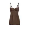 Atacado de Roupas Femininas Transfronteiriças Estilo Europeu e Americano Primavera 2026 Novo Vestido de Alça Cor Sólida Slim Fit Vestido Elegante