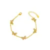 Pulsera de Mariposa con Diamantes Chapada en Cobre Dorado Estilo Lujo Ligero para Mujer Pulsera de Oro Arena Vietnamita Diseño Transfronterizo Fabricante de Joyería de Imitación Oro