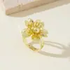 Anel de girassol de alta qualidade da moda transfronteiriça, anel de girassol aberto personalizado da moda estilo de rua