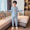 Otoño/Invierno 2026 Conjunto de Pijama Cálido De Rong para Niños Niños Ropa de Casa Estilo Suéter Holgado Conjunto Engrosado