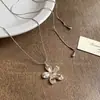Estilo Novo de Verão~Colar de Flor de Prata Coreano Feminino Design de Nicho Corrente de Clavícula Exquisite Acessórios de Empilhamento da Moda
