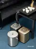 Cubo Comercial de Acero Inoxidable para Residuo de Té con Tubería de Drenaje, Cubo con Filtro Separador de Desechos de Té, Cubo Grande de Agua para Preparar Té en la Sala de Té