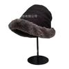Sombrero de otoño e invierno para mujer, estilo mongol, estilo étnico, sombrero de pescador, gorro de lavabo de felpa gruesa, estilo coreano, versátil, resistente al viento y al frío, para otoño.