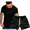 Nuevo Conjunto de Camisetas Casuales de Moda para Hombre de Verano, Color Sólido, Cuello Redondo, Manga Corta Deportiva