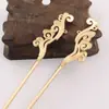 Grampo de Cabelo em Latão com Padrão de Nuvem Tridimensional Shangjia Protegido por Direitos Autorais, Grampo Reto Banhado a Ouro, Acessório de Cabelo para Noiva, Estilo Étnico
